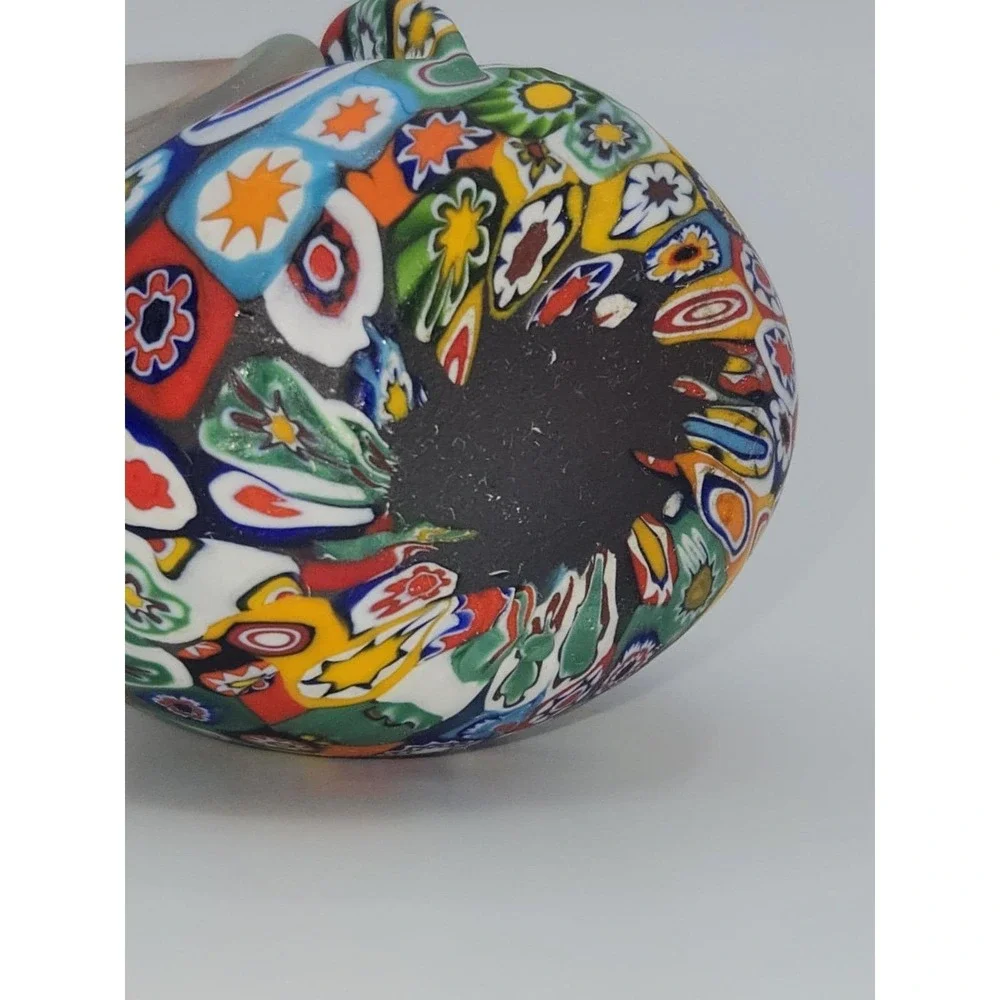 Murano Glass Millefiori Owl Figurine Frosted Paperweight‎ 2.75